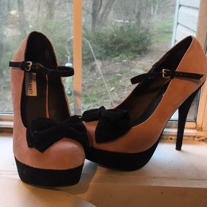 Suede Mauve and Black Marco Santi heels